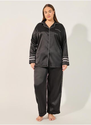 Satin Pajama Set with Piping Detail - pzsku/Z2E03B0824AFE8CBA782EZ/45/1742560757/689d38e9-79bd-42df-8b63-b1b3fd58475d