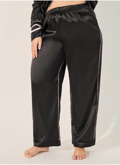 Styli Satin Pajama Set with Piping Detail  - Image 5