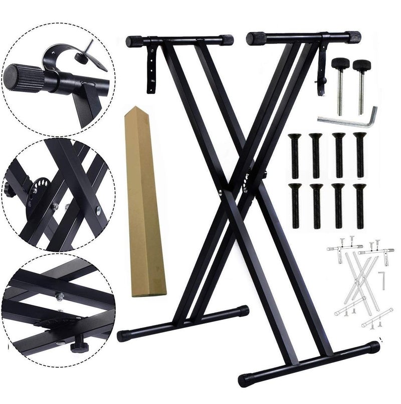 Juarez JAK200 Electronic Piano Keyboard X-Type Universal Keyboard Instrument Double-Braced X-Style Stand, Piano Keyboard Stand with Locking Straps, ASSEMBLY REQUIRED - Image 2
