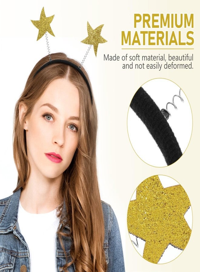 Amosfun Star Head Hoop - Golden Felt Fabric Headband for Decorative Parties and Celebrations 8.85 x 8.26 x 0.39 Inch Fun Headwear Accessory - Image 2