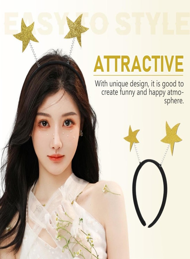 Amosfun Star Head Hoop - Golden Felt Fabric Headband for Decorative Parties and Celebrations 8.85 x 8.26 x 0.39 Inch Fun Headwear Accessory - Image 4