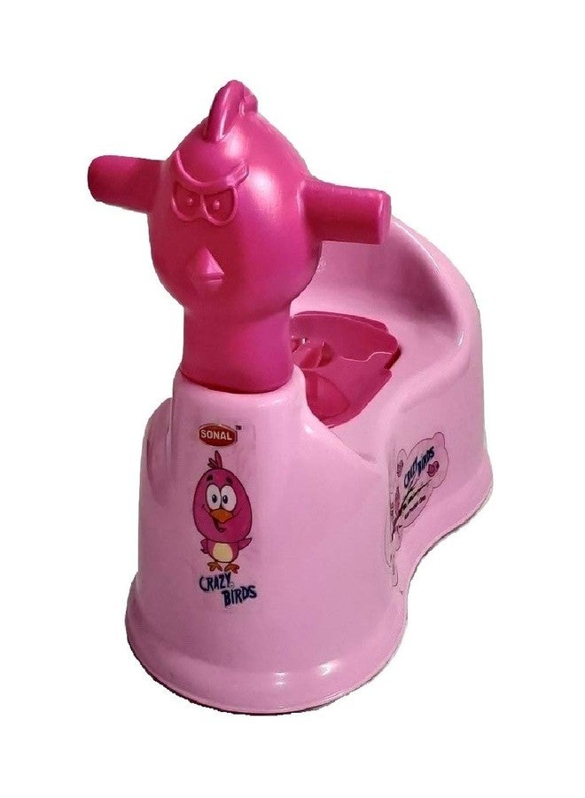 aaKaR Sonal - Crazy Bird - Baby Toilet Trainer Potty Seat with Lid Cover (Pink) - Image 1