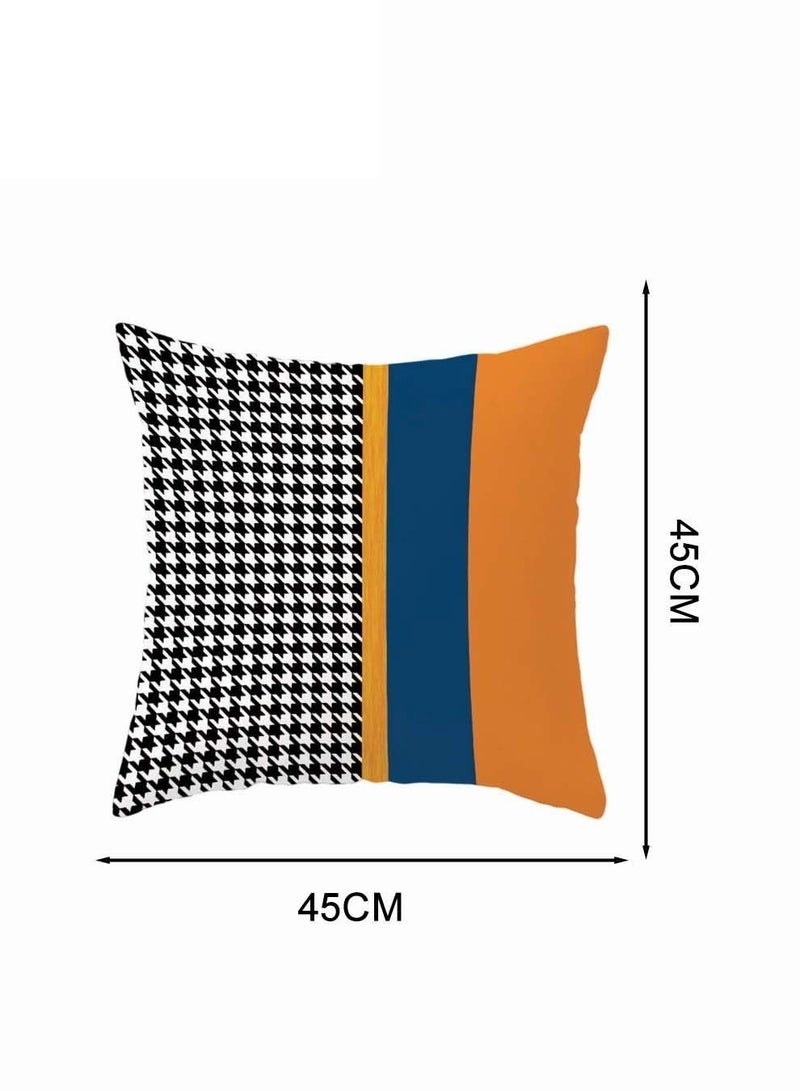 MIXDE Set of 6 Abstract Modern Decorative Pillow Covers - Short Plush Cushion Cases, 18 X 18 Inch - Geometric Design - Image 5