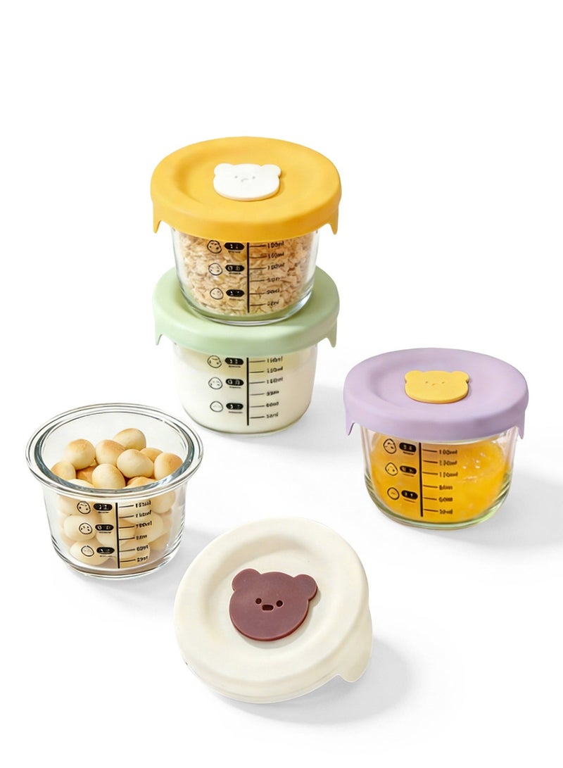 Jourvent 4 PCS Circular Baby Food Containers, Reusable Infant Food Storage Jars, Small Snack Container with Lids for Infant & Babies, Microwave & Dishwasher Friendly - Image 1
