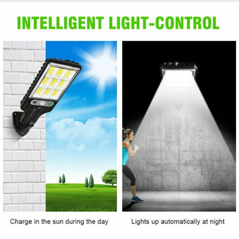 Cross-border new outdoor LED solar wall light human body induction garden light home wall lighting remote control street light 616-4 solar street light (with remote control) - Image 3
