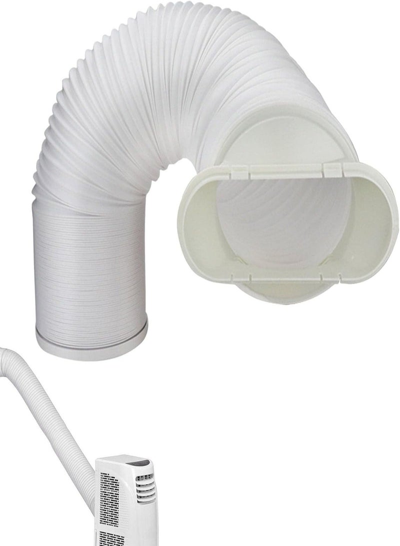 GGOOT Portable Air Conditioner Pipe Kit | Portable Vent Exhaust Hose for Indoor and Outdoor Use,Anti-Clockwise Thread & Length up to 60in Universal Replacement AC Hose for Many Portable AC, White - Image 1