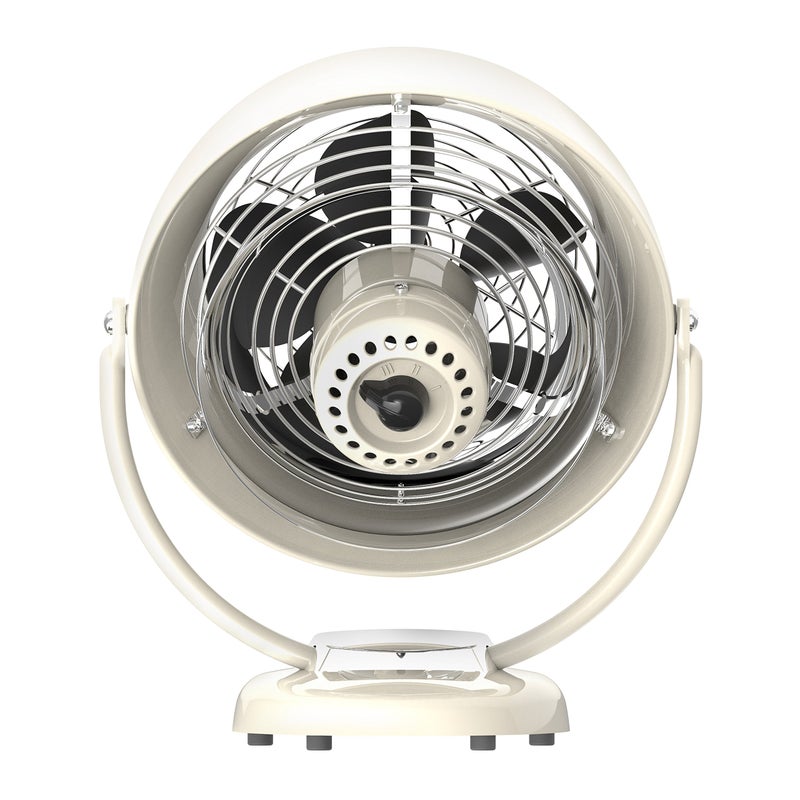 Vornado VFANâ„¢ Vintage Fan, Retro Metal Air Circulator for Cooling & DÃ©cor, 3 Speed Settings, Adjustable Tilt, Powerful Airflow, Durable Construction, Manual Dial Control, Vintage White - Image 4