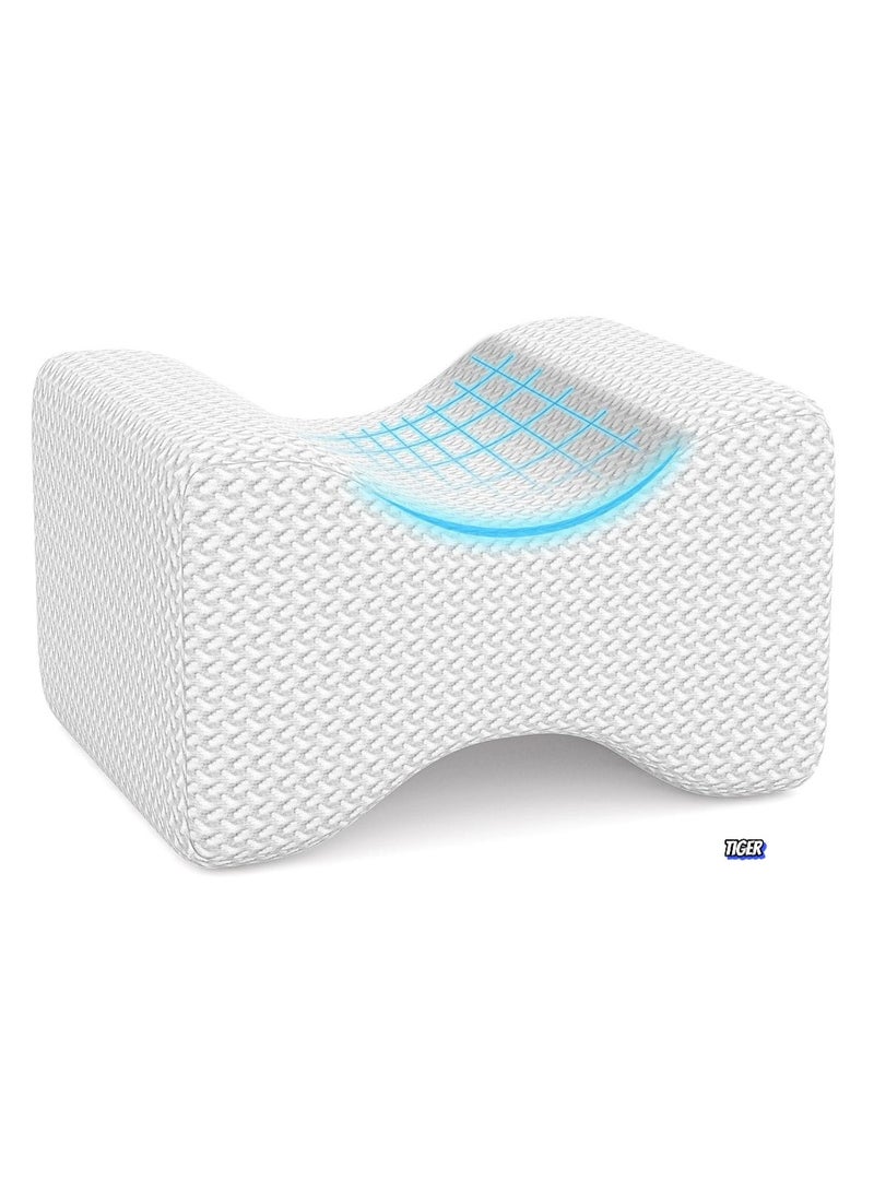 TIGER Memory Foam Knee Pillow for Side Sleepers – Leg Pillow for Blood Circulation, Spine Alignment, Sciatica, Back, Hip, Knee & Ankle Pain Relief – Comfortable and Supportive Cushion for Better Sleep  - Image 1