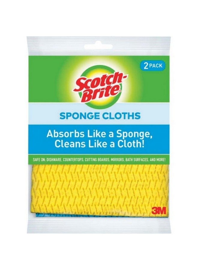 Scotch Brite 2-Piece Wiping Sponge Cloth Yellow and Blue 7.8 x 6.8 Inch 8066086
