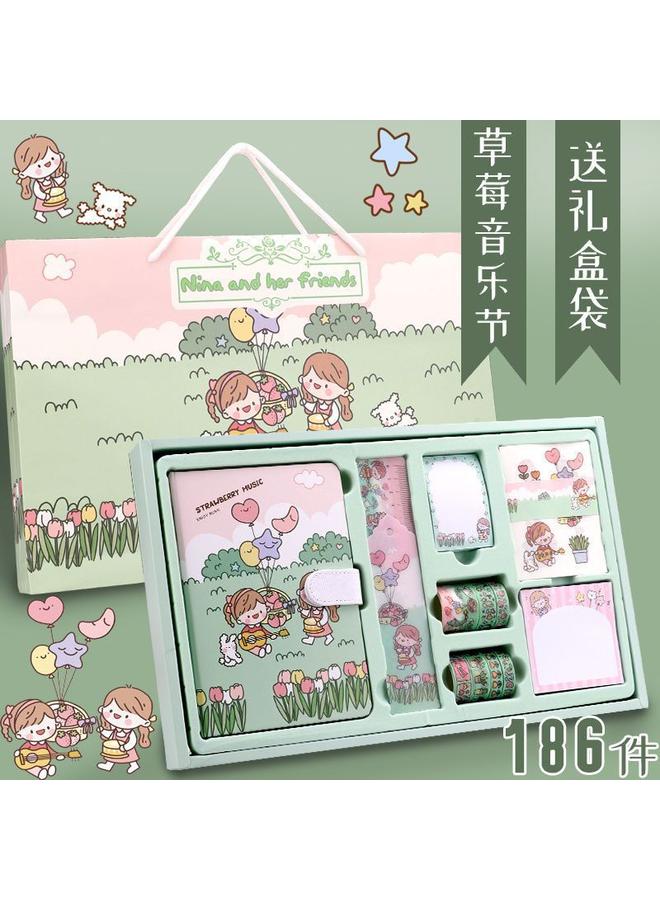 Bluejw Net Red Hand Ledger Suit Cute Girl Diary Walking Stick Material Tool Material Tape Sticker Gift Box To Zhe - Image 1