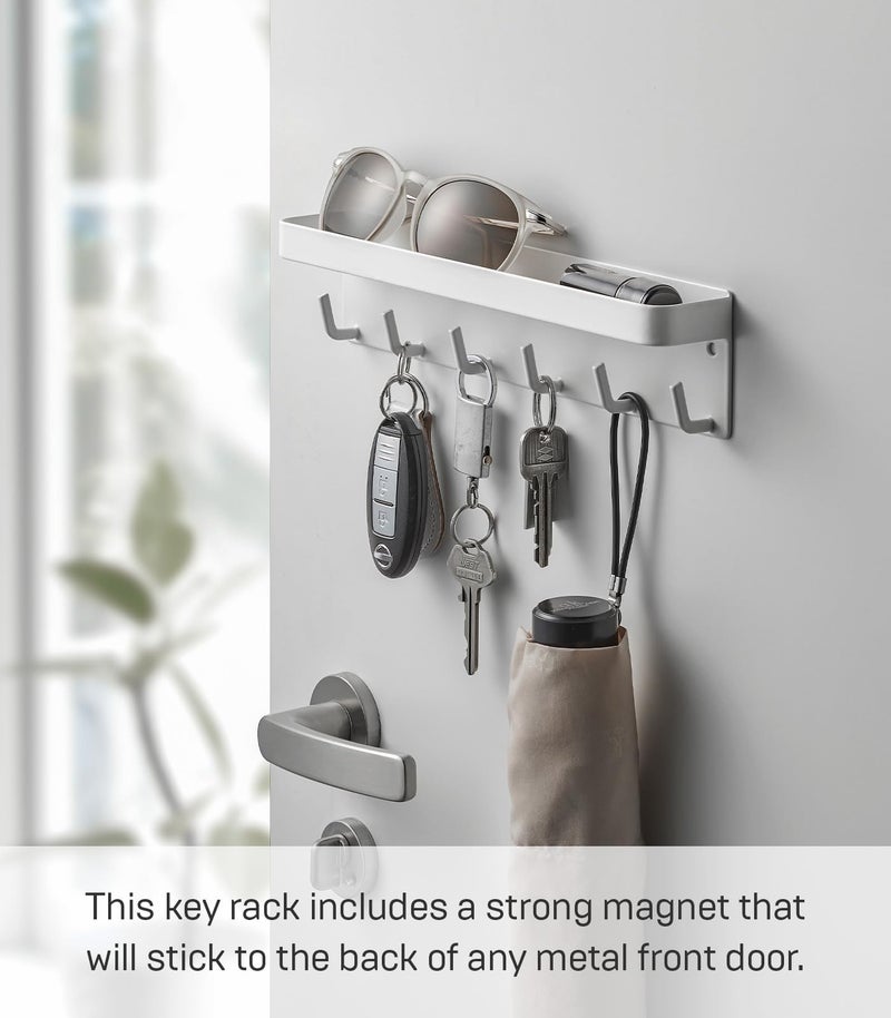 YAMAZAKI Home Smart Magnetic Key Rack with Tray - Steel - Image 2