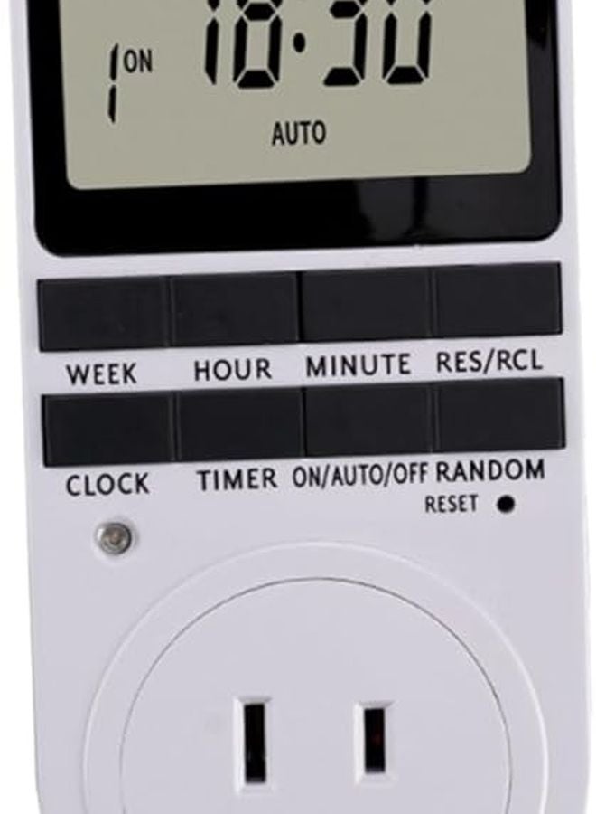 Programmable Digital Timer Plug With Large Display 2 Outlets Energy Saving Indoor Use - Image 1