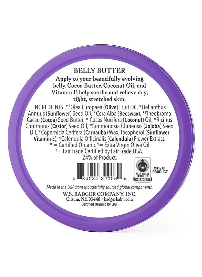 Badger Badger - Belly Butter, Cocoa Butter & Calendula, Certified Organic Belly Butter, Vitamin E Belly Butter, Coconut Oil Belly Butter, Pregnant Belly Butter for Stretched Skin, 2 oz  - Image 2