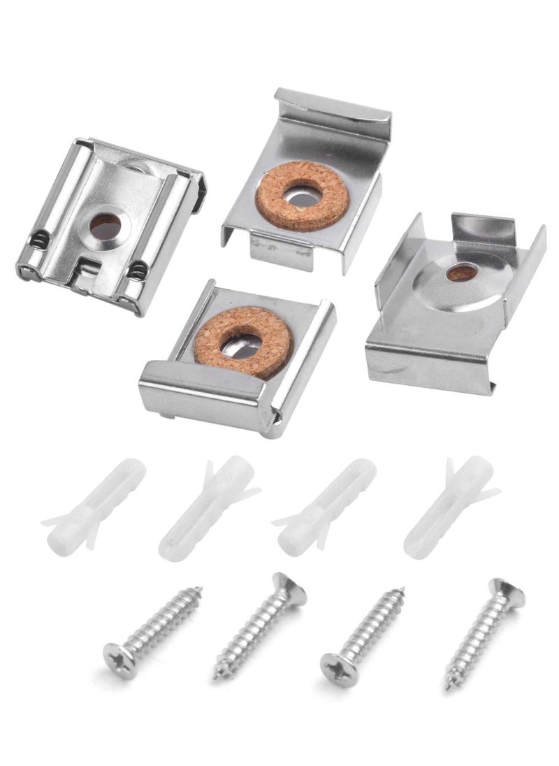 8 Pcs Adjustable Mirror Hanger Clips, Perfect for Unframed Mirrors in Bathrooms, Living Rooms and Public Spaces, Easy Installation and Durable Design
