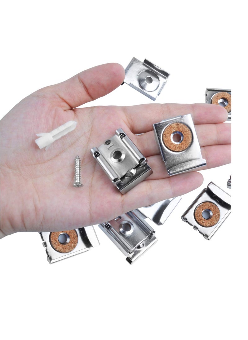 8 Pcs Adjustable Mirror Hanger Clips, Perfect for Unframed Mirrors in Bathrooms, Living Rooms and Public Spaces, Easy Installation and Durable Design