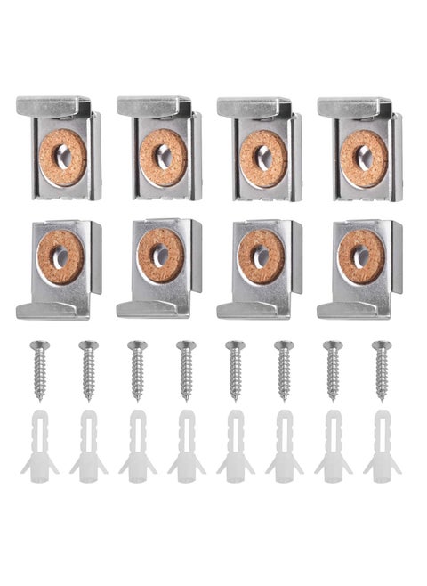 8 Pcs Adjustable Mirror Hanger Clips, Perfect for Unframed Mirrors in Bathrooms, Living Rooms and Public Spaces, Easy Installation and Durable Design