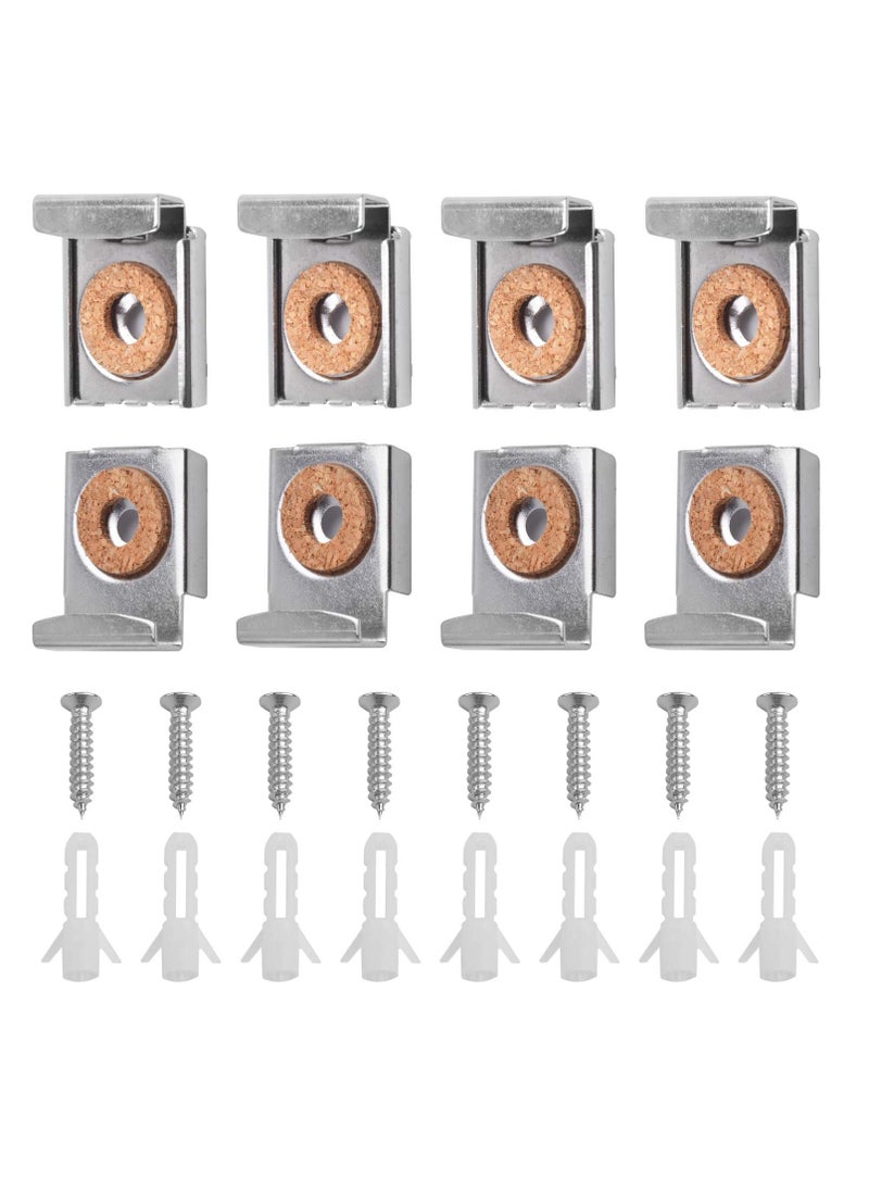 8 Pcs Adjustable Mirror Hanger Clips, Perfect for Unframed Mirrors in Bathrooms, Living Rooms and Public Spaces, Easy Installation and Durable Design