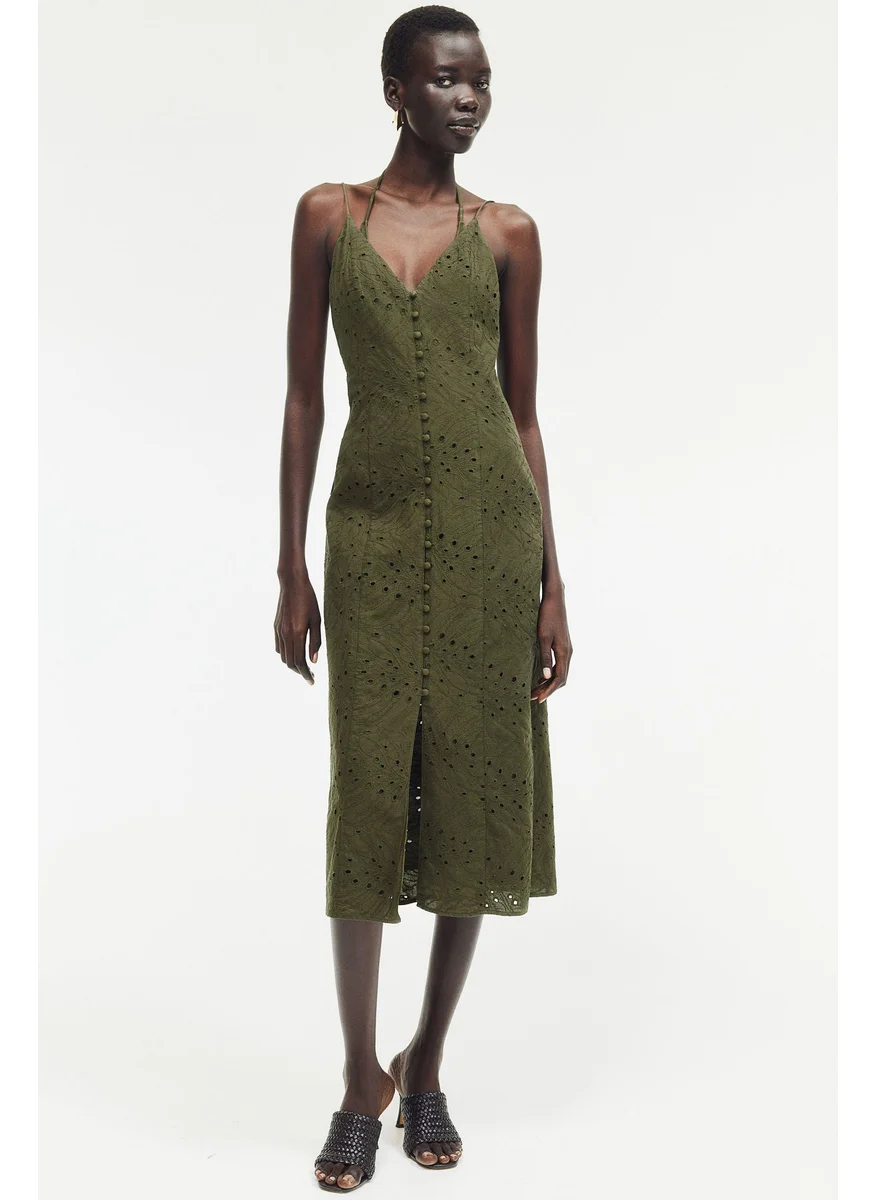 اتش اند ام Button-Front Broderie Anglaise Dress