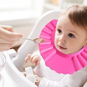 Cyrox Bath Shower Cap Reusable Adjustable Safe Soft Bathing Baby Shower Cap Wash Hair for Children Baby Eye Ear Protector (1Pcs) - Image 5