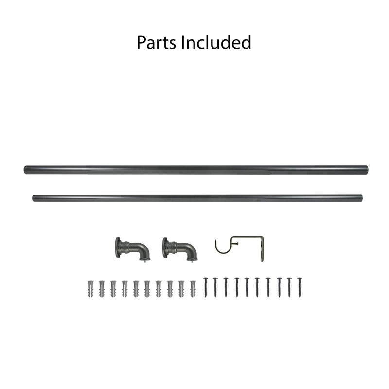 Decopolitan Industrial Wrap Around Telescoping Curtain Rod Set, 18-36", Bronze - Image 4