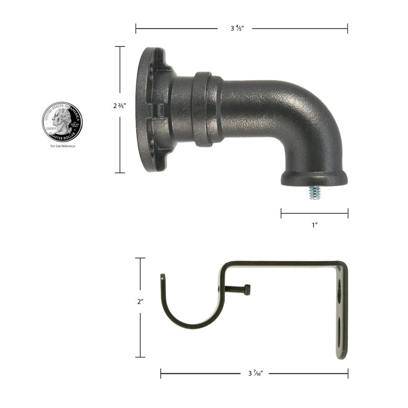 Decopolitan Industrial Wrap Around Telescoping Curtain Rod Set, 18-36", Bronze - Image 5