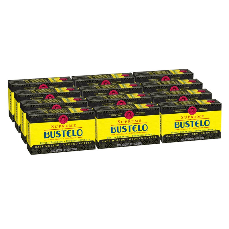 Cafe Bustelo Supreme by Bustelo Espresso Style Ground Coffee Medium Dark Roast 10Oz Brick Pack of 12 - Image 3
