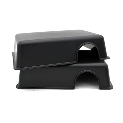 JIHAQUA Reptile Hide Box Snake Hide Feel Secure and Safe, Gecko Hide (Black, Large 2 Pcs) - Image 1