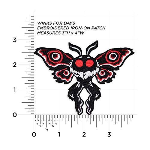Winks For Days Mothman Cryptid Creature Embroidered Iron-On Patch - Image 3
