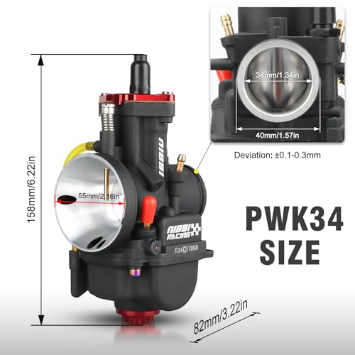 NIBBI Carburetor PWK34 fit Motorcycle Engine with 34mm Carb Jets Motorcycle Engine with Carb Jets for Dirt Bike Mini Bike Pit Bike GY6 ATV - Image 3