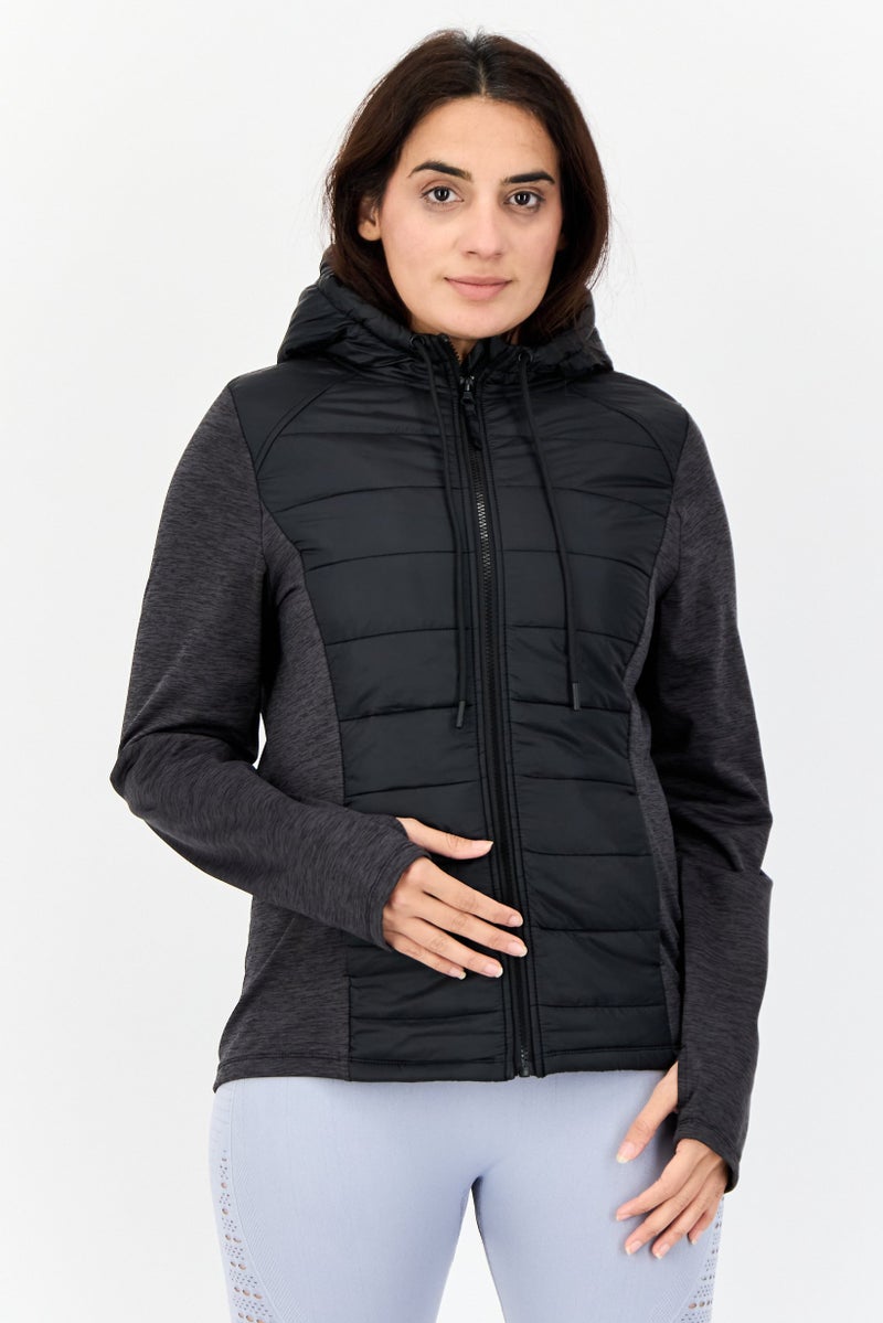 Bearpaw جاكيت رياضي نسائي بأكمام طويلة مناسب للخارج، أسود - Image 1