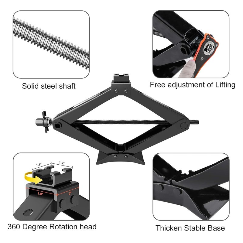 IMAYCC Scissor Jack for Car, Portable Car Jack Kit 4409 lbs (2 Ton), Universal Tire Change Kit for Auto/SUV/MPV - Image 4