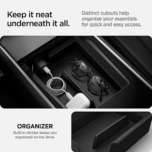 Spigen Armrest Console Organizer for Tesla Model Y (2020-2024) & 3 (2017-2023) [Not Compatible with Model Y Juniper 2025/26 and 3 Highland (2024/25)] - Image 3