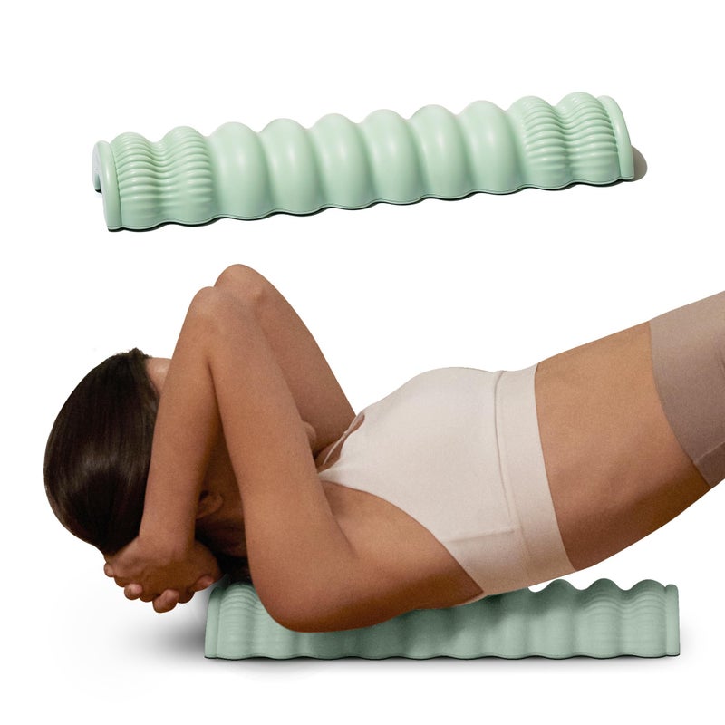 SNPE Wave Pillow II Spine Stretcher Massage Tool Yoga Piliates Spine Alignment Corrector for Back Pain Relief Neck Shoulder Lower Back Hip Massage Device Soft Mint