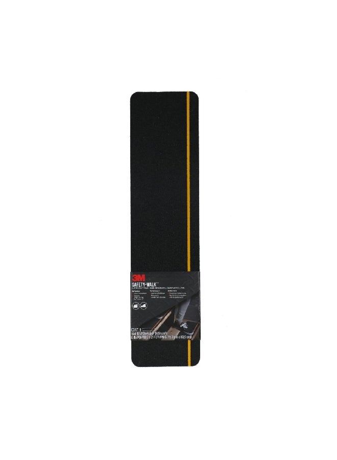 3M Safety-Walk Indoor and Outdoor Slip Resistant Reflective Tread Black and Yellow 6 x 24 Inch 600BY-T6X24