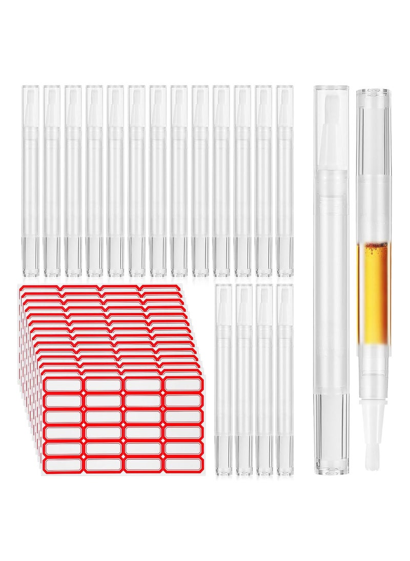 Beaupretty Beaupretty 40pcs 3ml Cuticle Oil Pen with Stickers Refillable Empty Twisting Pens Sample Lip Gloss Pens With Brush Tip for Traval 