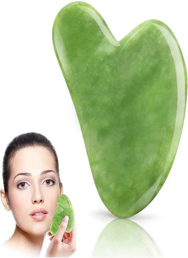 Generic Gua Sha Board Jade Stone Guasha Scraping Massage Tool Facial Massager for Face Eyes Neck Body Skin Lifting & Tightening  - Image 1