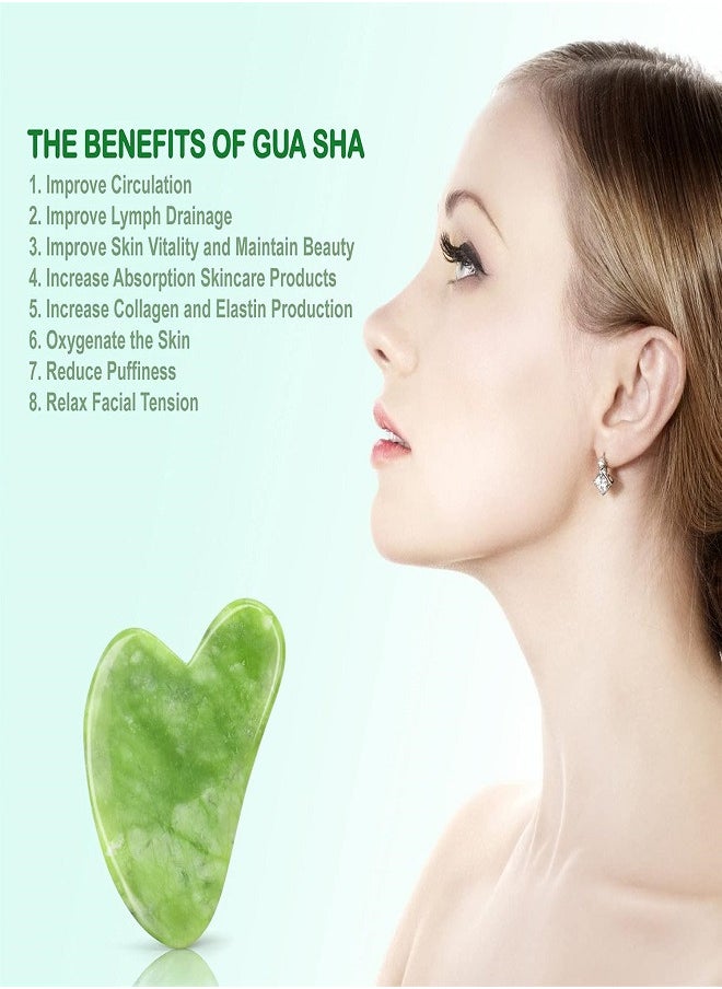 Generic Gua Sha Board Jade Stone Guasha Scraping Massage Tool Facial Massager for Face Eyes Neck Body Skin Lifting & Tightening  - Image 3