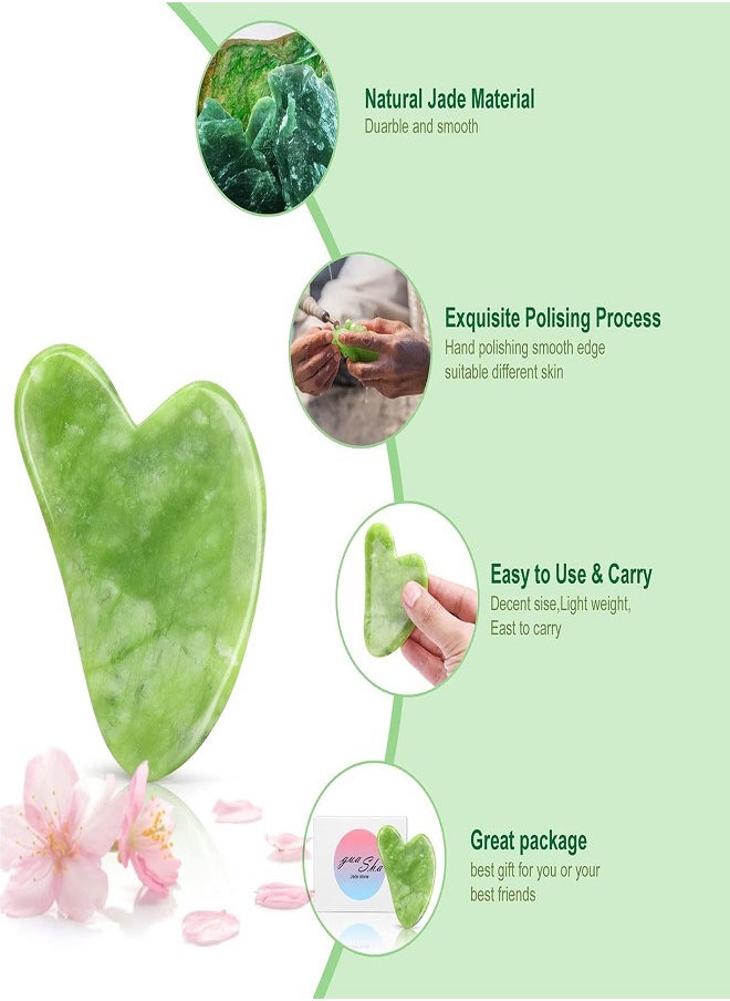 Generic Gua Sha Board Jade Stone Guasha Scraping Massage Tool Facial Massager for Face Eyes Neck Body Skin Lifting & Tightening  - Image 4