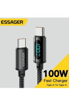 ESSAGER Ultra-Durable High Speed Charging 100W 5A And Syncing Data Display screen USB-C to USB-C Cable  - Image 1