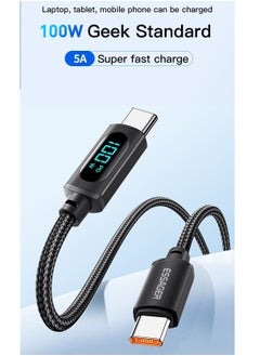 ESSAGER Ultra-Durable High Speed Charging 100W 5A And Syncing Data Display screen USB-C to USB-C Cable  - Image 3