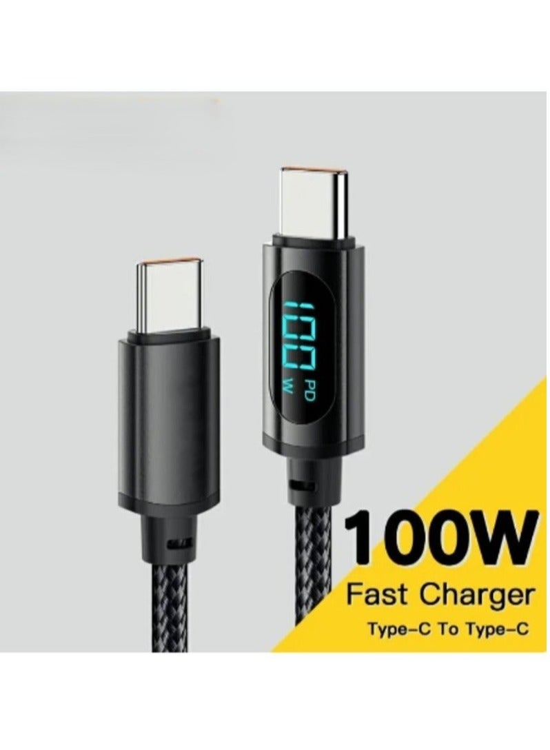 SPON Ultra-Durable High Speed Charging 100W 5A And Syncing Data Display screen USB-C to USB-C Cable - Image 1