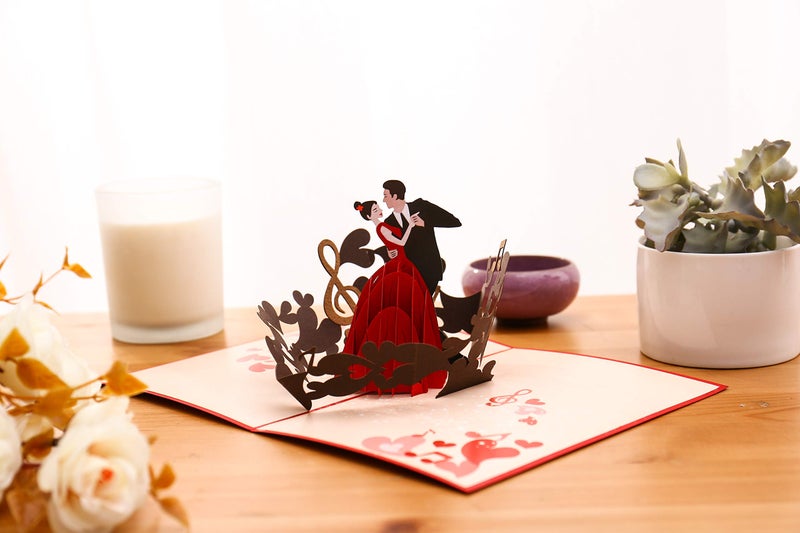 Liif Love Couple 3D Greeting Pop Up Valentines Day Card, Valentines Card, Anniversary, Engagement, Wedding, Congratulations, Thinking Of You, Thank You, Birthday Cards For Women (Dancing Couple) - Image 3