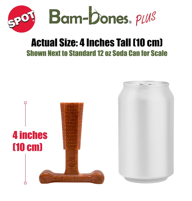 SPOT Bam-Bones Plus T Bone â€“ Bamboo Fiber & Nylon Dog Chew Toy for Moderate to Aggressive Chewers, Durable & Non-Splintering, Long Lasting Beef Flavor Toy for Dogs & Puppies Under 30 lbs, 4 in - Image 2