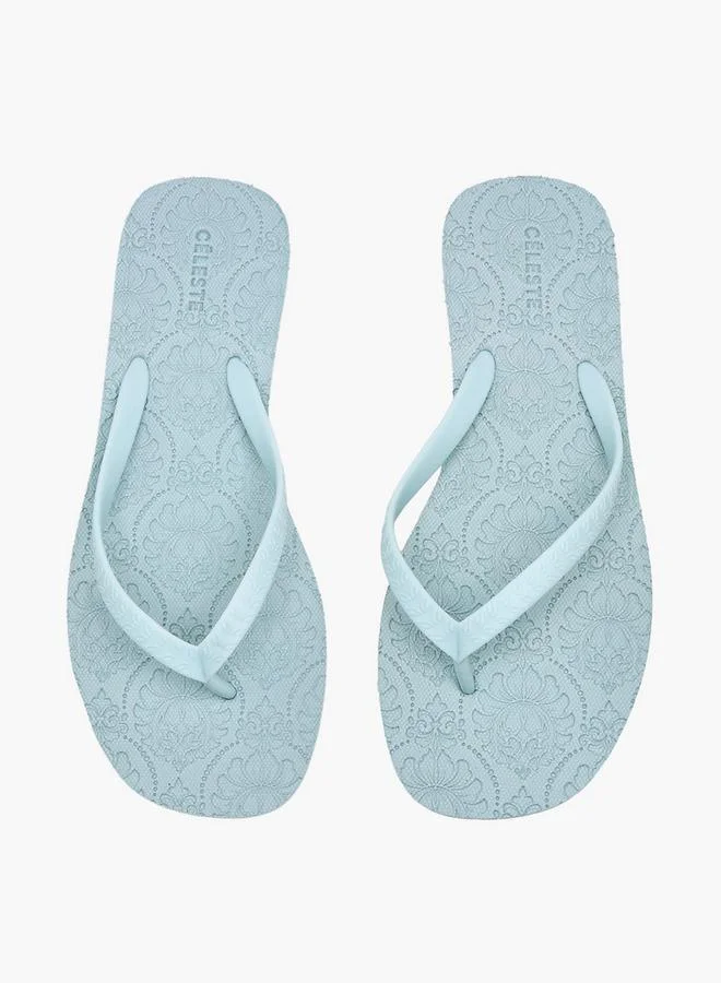 Celeste Women Floral Textured Flip Flops