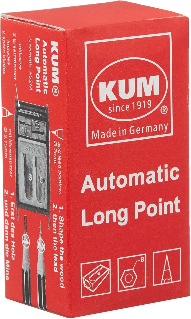 KUM AS2 Two Hole Automatic Long Point Pencil Sharpener - Compact and Portable Design - Image 3