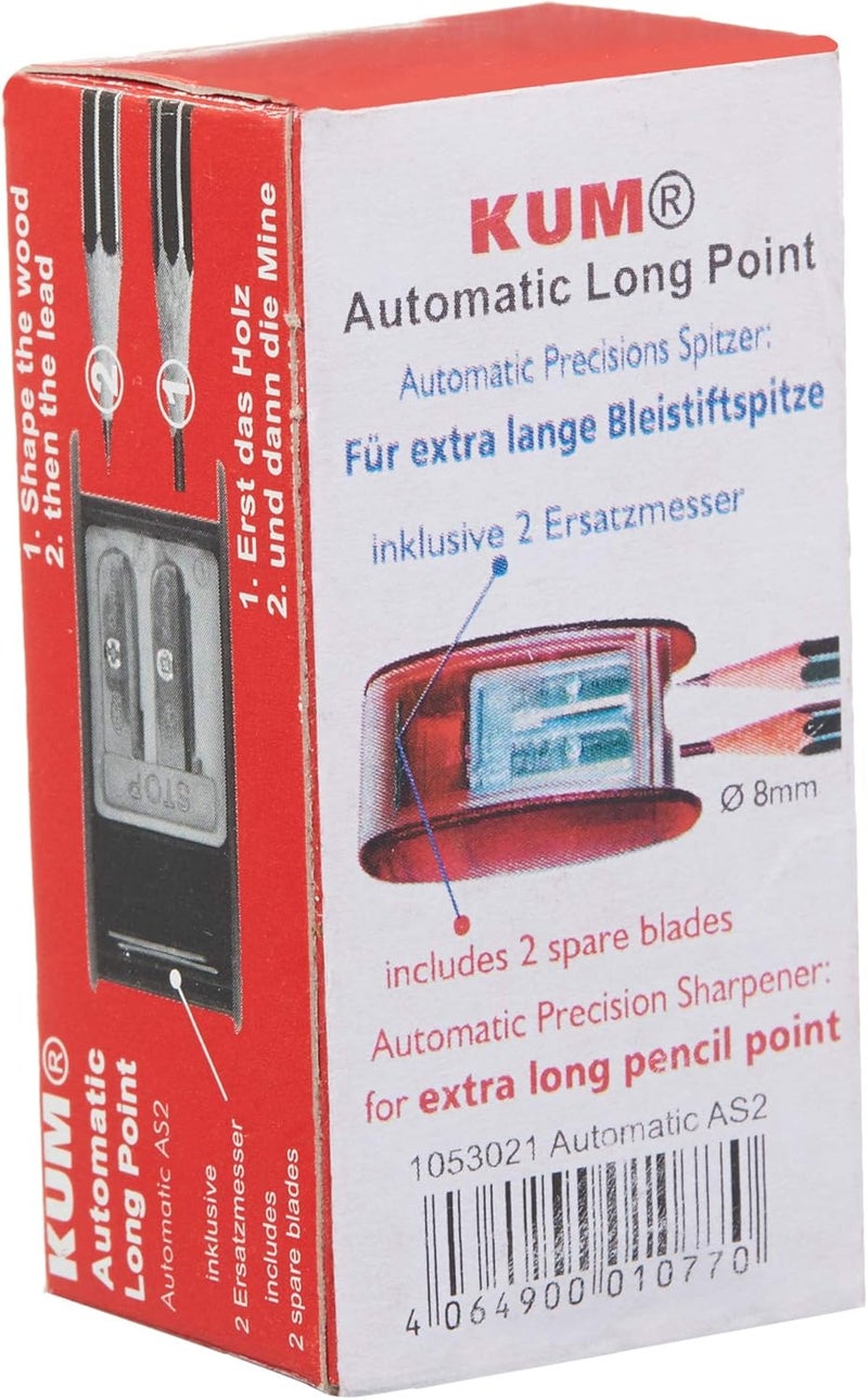 KUM AS2 Two Hole Automatic Long Point Pencil Sharpener - Compact and Portable Design - Image 4
