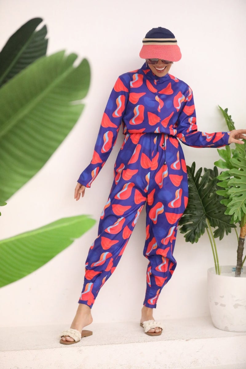 NS Tasarım NS Design Heart Pattern Jumpsuit Swimsuit - Image 1