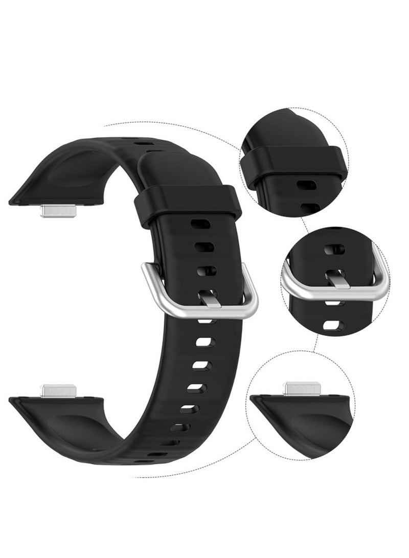 Watch Bands for Huawei Watch Fit 3 Adjustable Silicone Wristband Quick Release Strap Sport Replacement Band Compatible with Huawei Watch Fit3 Smart Watch (Black) - Image 3