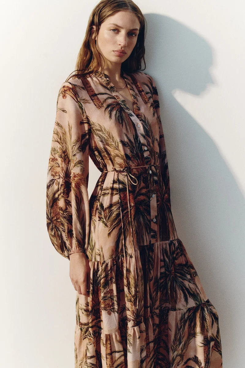Printed tiered dress