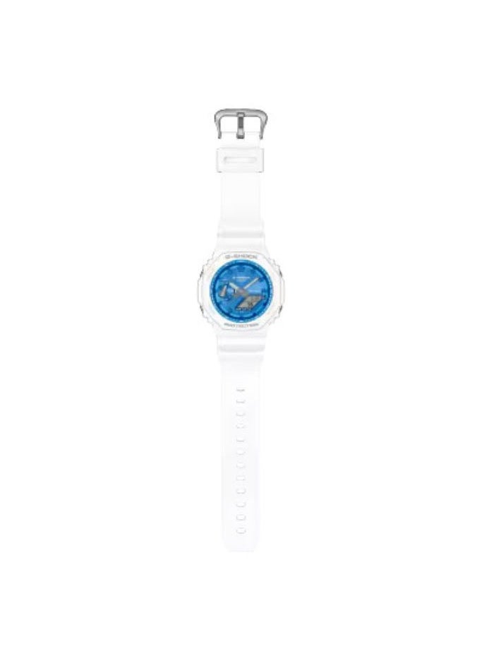 G-SHOCK G-shock GA-2100WS-7A White Watch with Metallic Blue Dial  - Image 3